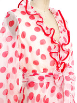 Albert Capraro Polka Dot Ruffle Dress Dress arcadeshops.com