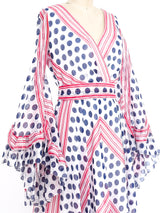 Polka Dot Bell Sleeve Gown Dress arcadeshops.com