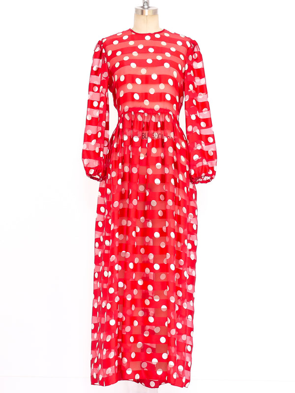 Richilene Polka Dot Chiffon Dress Dress arcadeshops.com