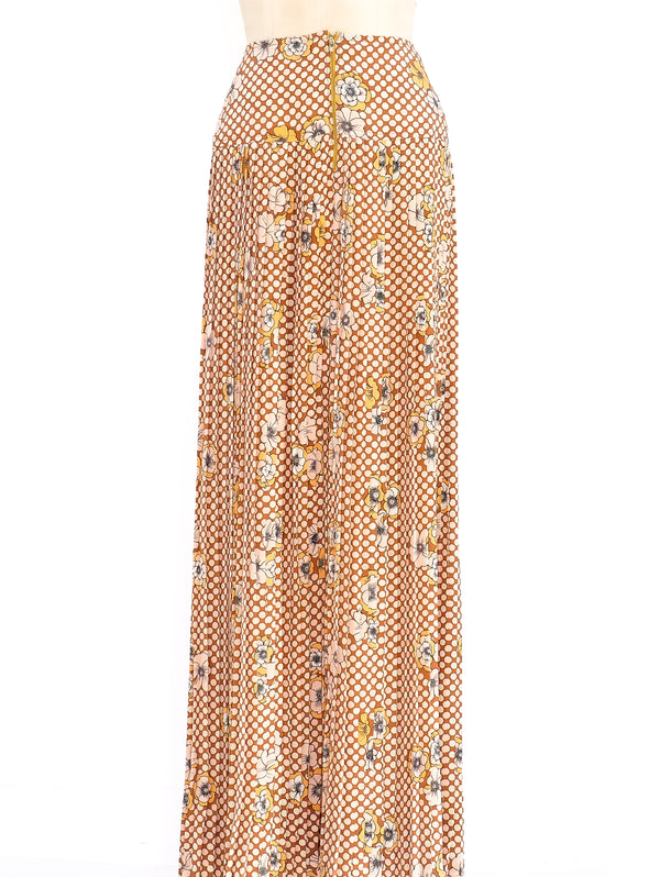 Ungaro Floral Polka Dot Maxi Skirt Bottom arcadeshops.com