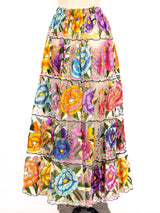 Floral Embroidered Mexican Maxi Skirt Bottom arcadeshops.com