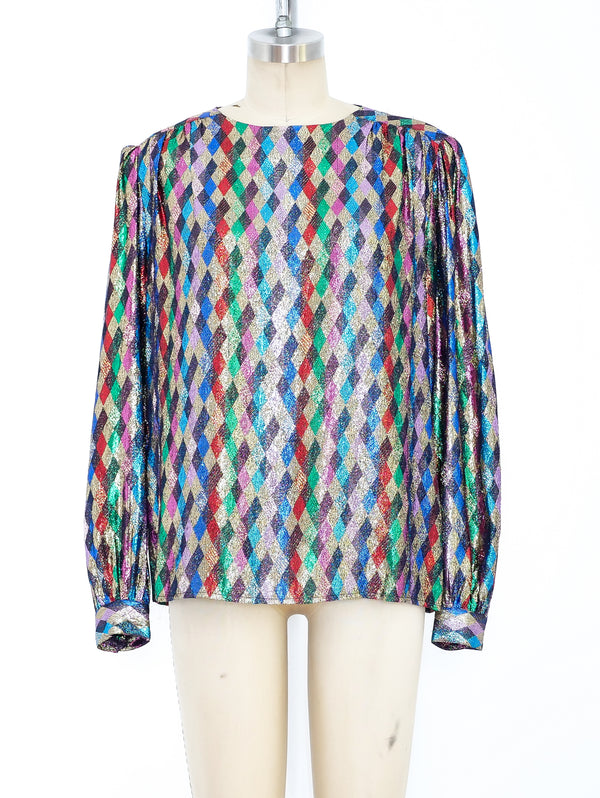 Metallic Rainbow Blouse Top arcadeshops.com