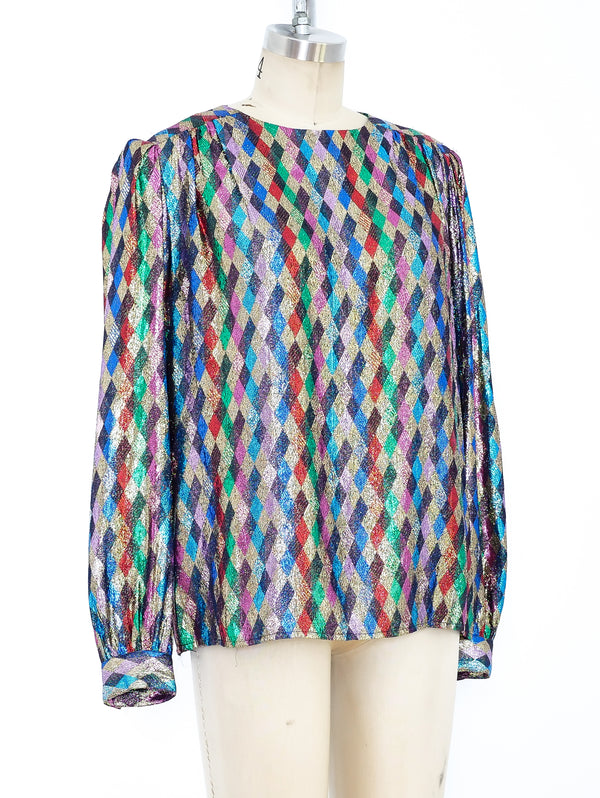 Metallic Rainbow Blouse Top arcadeshops.com
