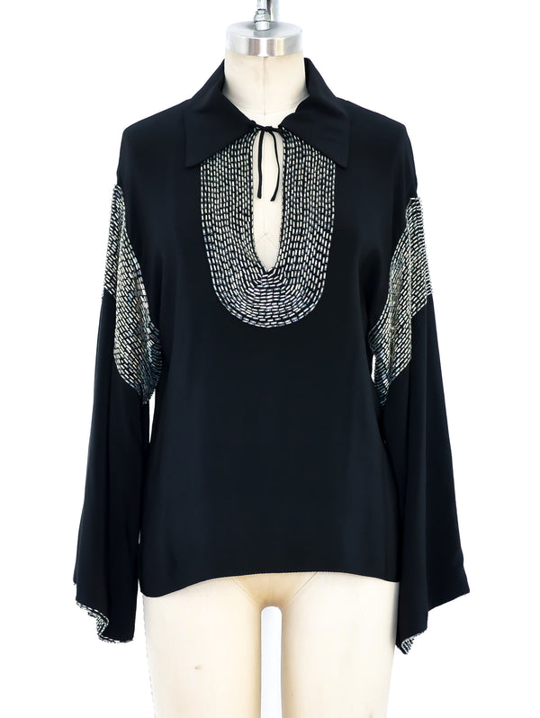 Chloe Bead Embellished Blouse Top arcadeshops.com