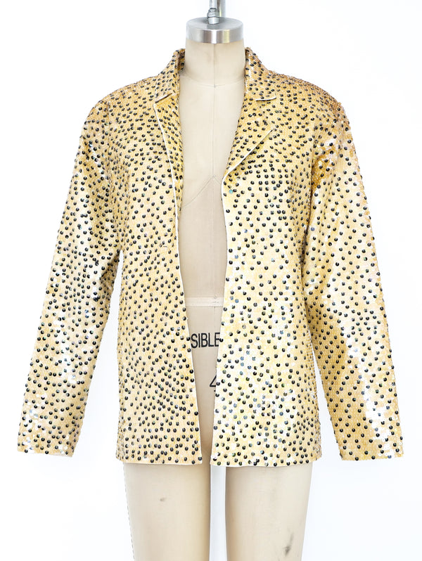 Sequin Embellished Silk Jacket Jacket arcadeshops.com