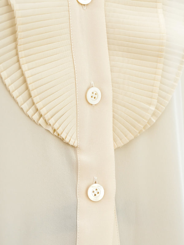 Escada Pleated Ruffle Blouse Top arcadeshops.com