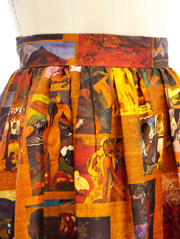 Gaugin Artwork Printed Maxi Skirt Bottom arcadeshops.com