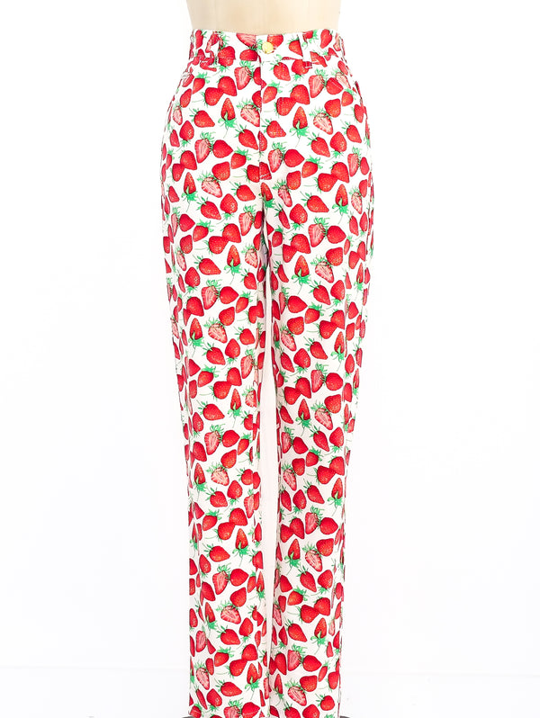 Escada Strawberry Printed Jeans Bottom arcadeshops.com