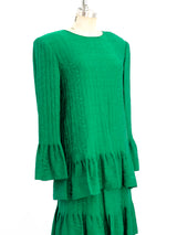 Emerald Jacquard Silk Ensemble Dress arcadeshops.com