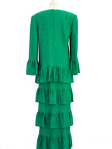 Emerald Jacquard Silk Ensemble Dress arcadeshops.com