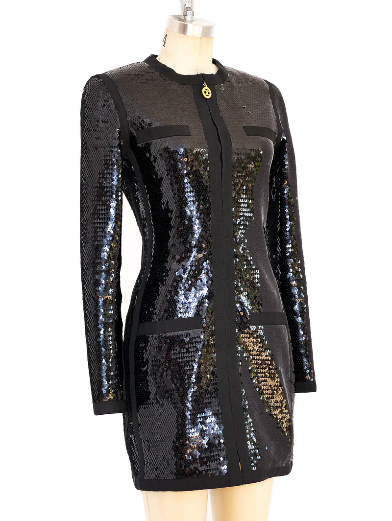 Chanel Black Sequin Scuba Dress Dress arcadeshops.com