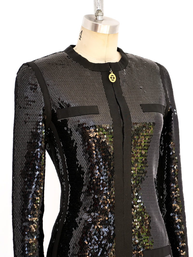 Chanel Black Sequin Scuba Dress Dress arcadeshops.com