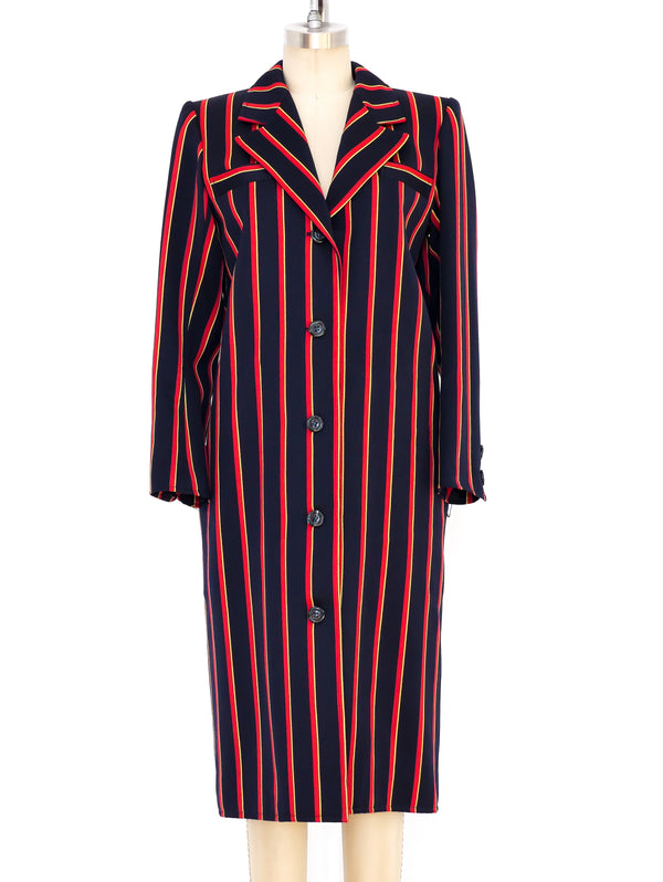 Yves Saint Laurent Striped Coat Dress Dress arcadeshops.com