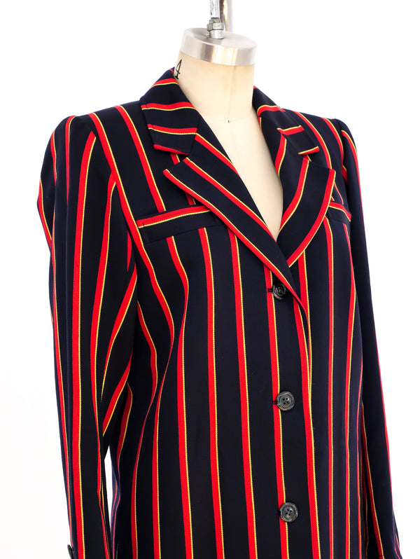 Yves Saint Laurent Striped Coat Dress Dress arcadeshops.com