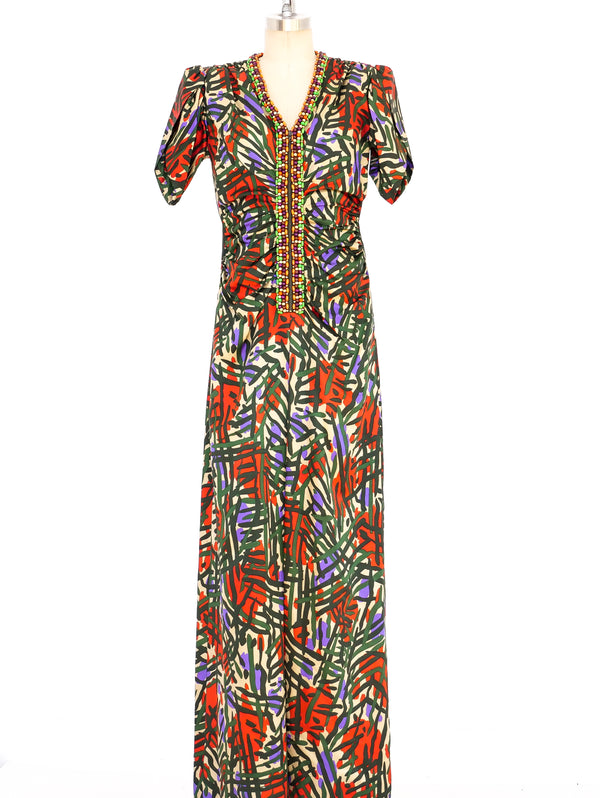 Yves Saint Laurent Bead Embellished Maxi Dress Dress arcadeshops.com