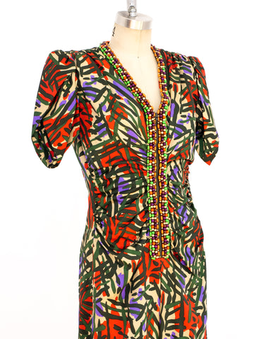 Yves Saint Laurent Bead Embellished Maxi Dress Yves Saint Laurent Bead Embellished Maxi Dress