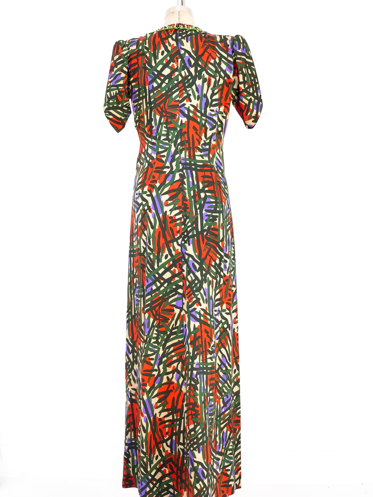 Yves Saint Laurent Bead Embellished Maxi Dress