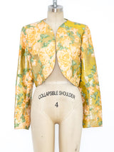 Yves Saint Laurent Metallic Floral Cropped Jacket Jacket arcadeshops.com