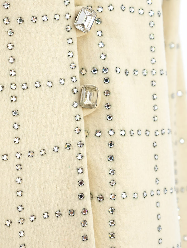 Rhinestone Embellished Ivory Jacket Jacket arcadeshops.com