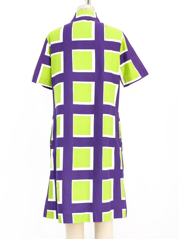 1971 Marimekko Geometric Printed Shirt Dress Dress arcadeshops.com