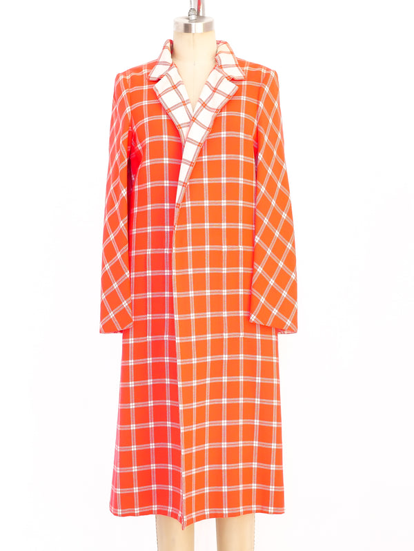 Pauline Trigere Neon Check Coat Jacket arcadeshops.com