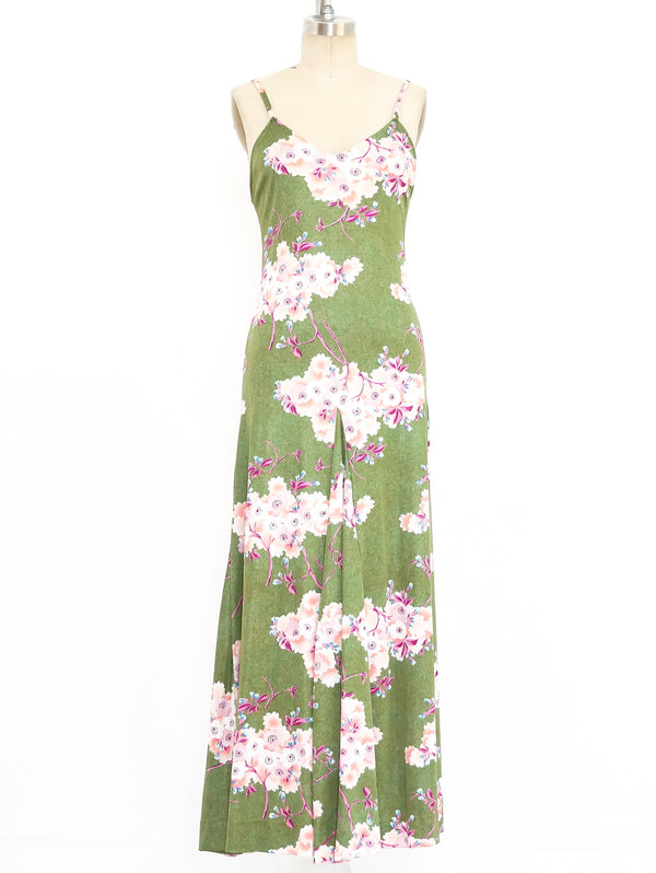 Cherry Blossom Printed Jersey Maxi Dress Dress arcadeshops.com
