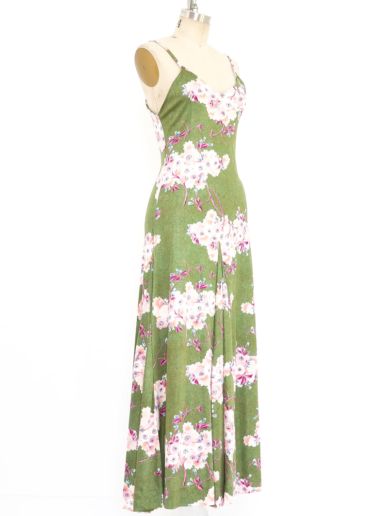 Cherry Blossom Printed Jersey Maxi Dress Dress arcadeshops.com