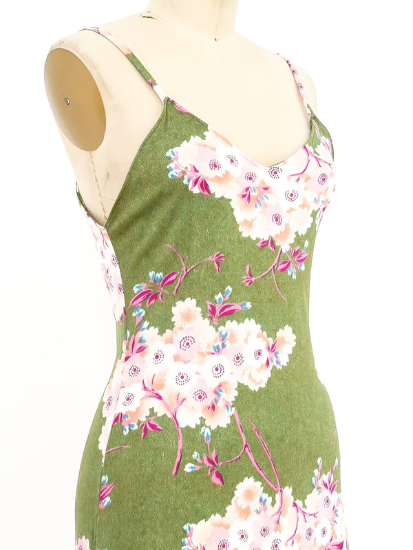 Cherry Blossom Printed Jersey Maxi Dress Dress arcadeshops.com