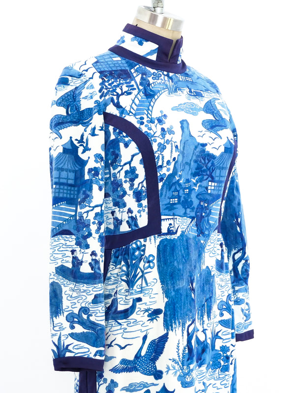 Japanese Garden Motif Velvet Dress Dress arcadeshops.com