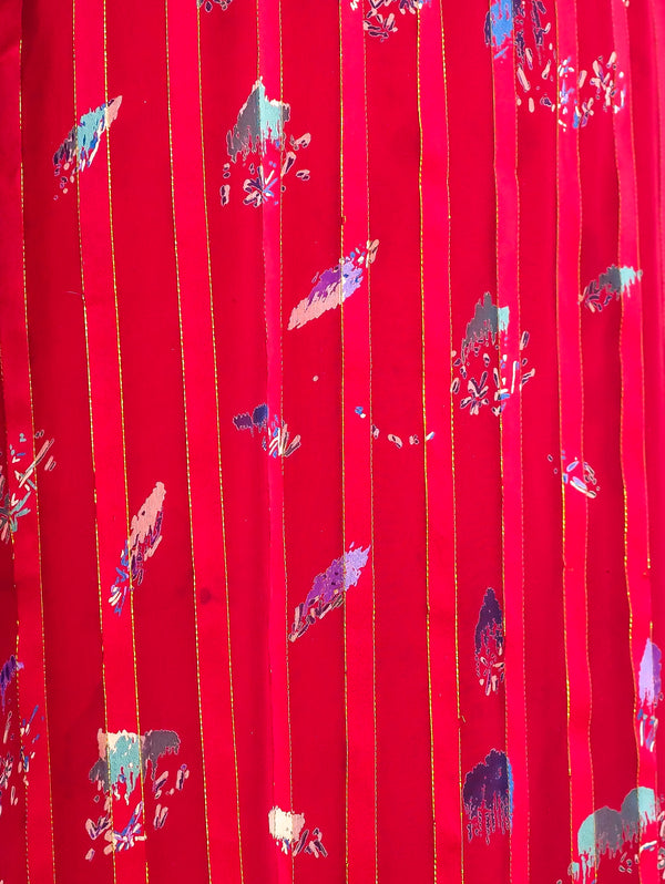 Striped Silk Chiffon Midi Dress Dress arcadeshops.com