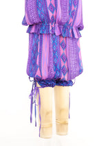 Judith Ann Printed Purple Silk Chiffon Ensemble Suit arcadeshops.com