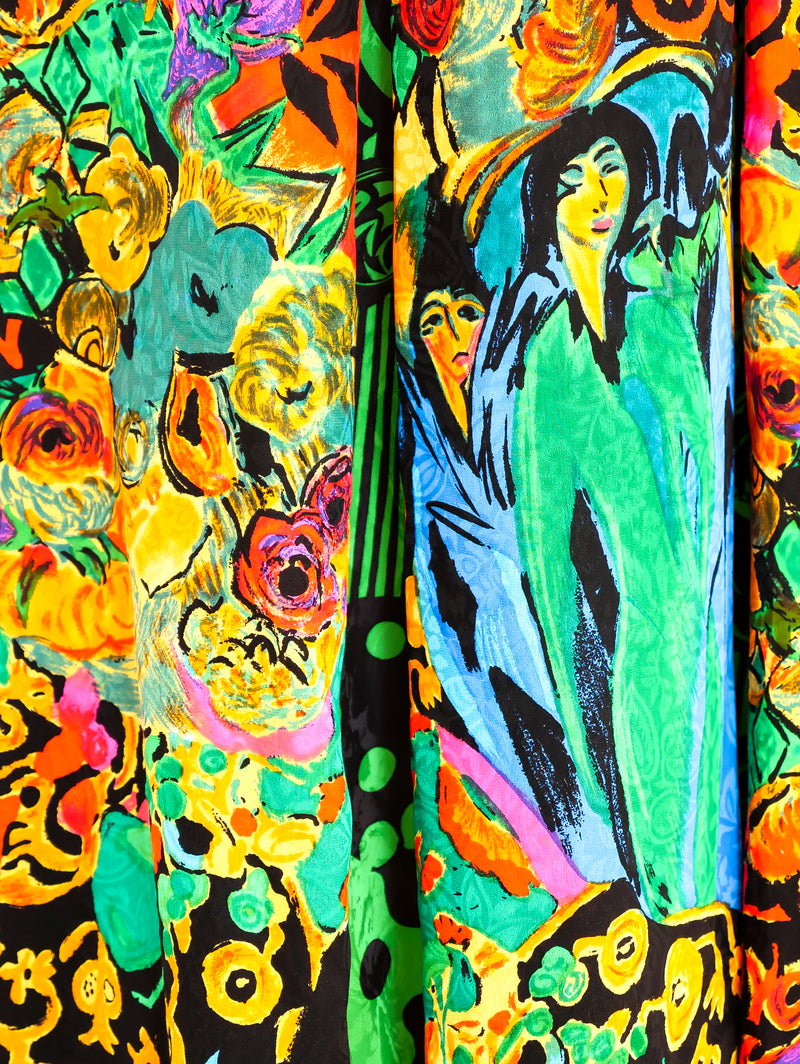 Diane Freis Painterly Printed Silk Skirt Bottom arcadeshops.com