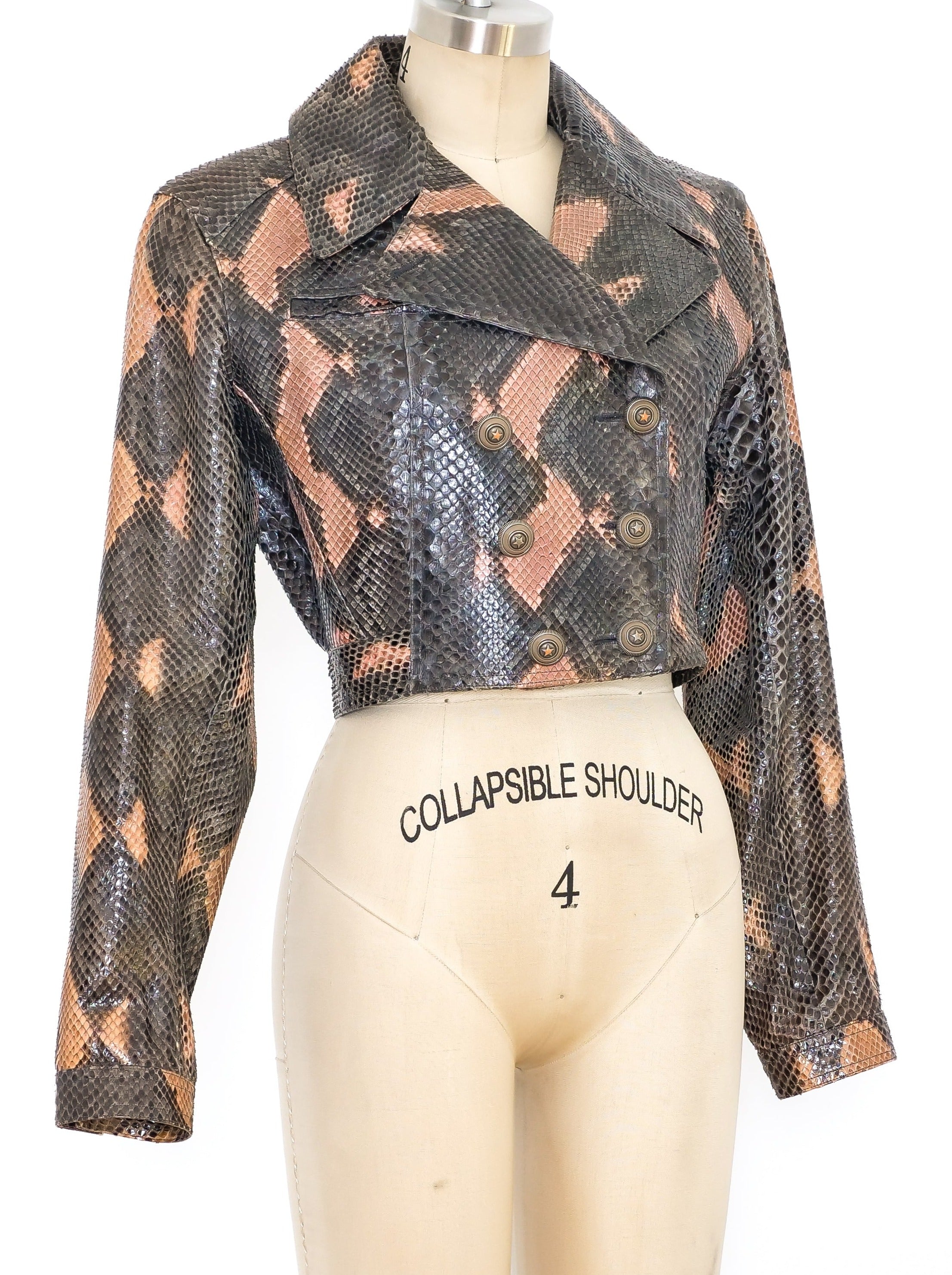 Alaia Cropped Python Jacket
