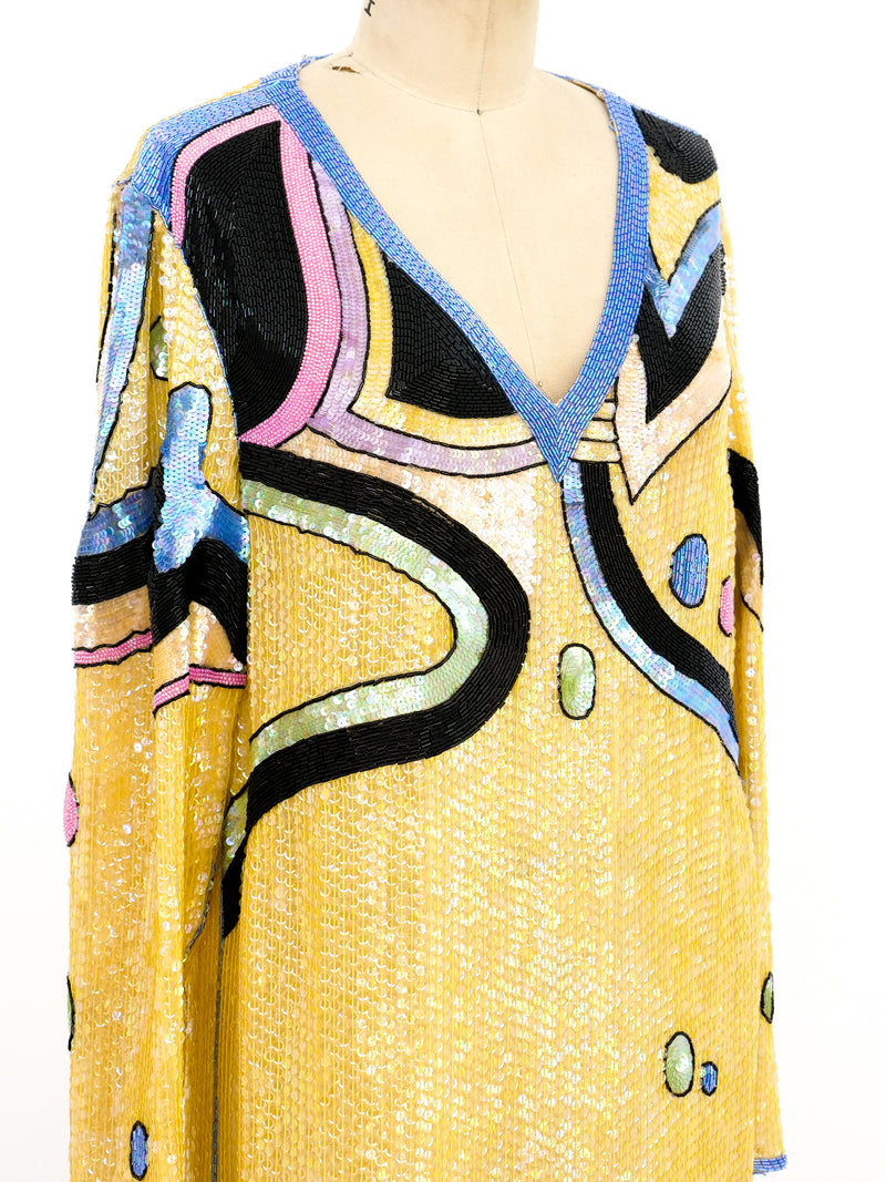Embellished Pastel Silk Dress Dress arcadeshops.com
