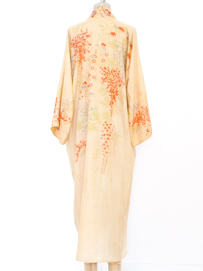 1920's Floral Pongee Silk Robe Jacket arcadeshops.com