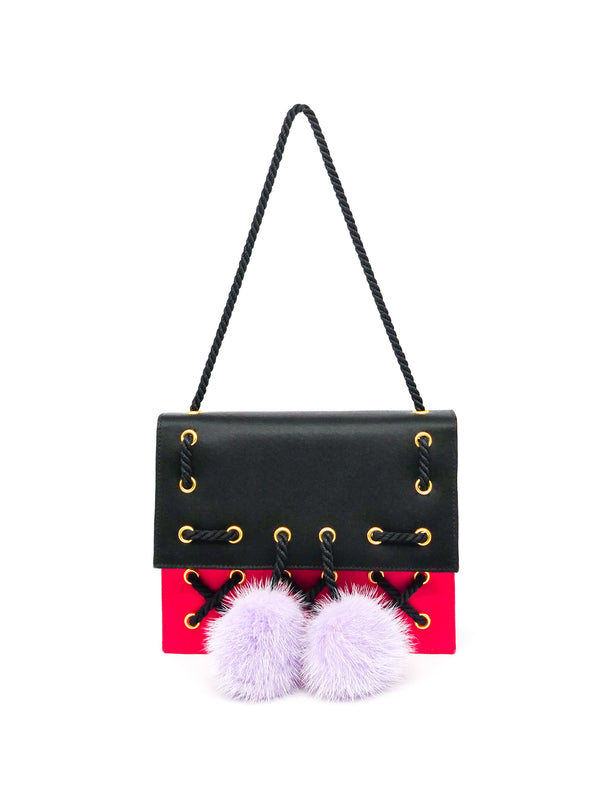 Renaud Pellegrino Laced Pom Pom Satin Bag Accessory arcadeshops.com