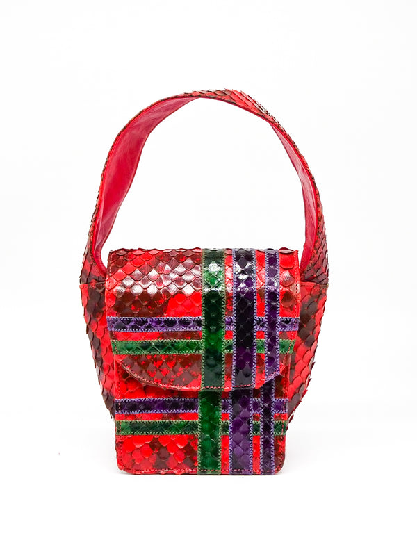 Carlos Falchi Snakeskin Top Handle Bag Accessory arcadeshops.com