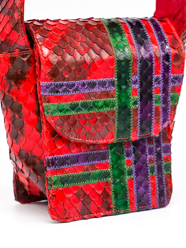 Carlos Falchi Snakeskin Top Handle Bag Accessory arcadeshops.com