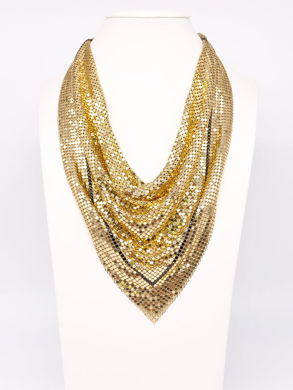 Whiting and Davis Chainmail Bib Necklace Accessory arcadeshops.com