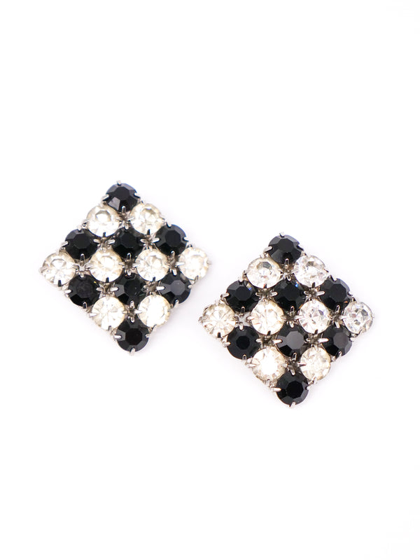 Crystal Checkerboard Earrings Accessory arcadeshops.com