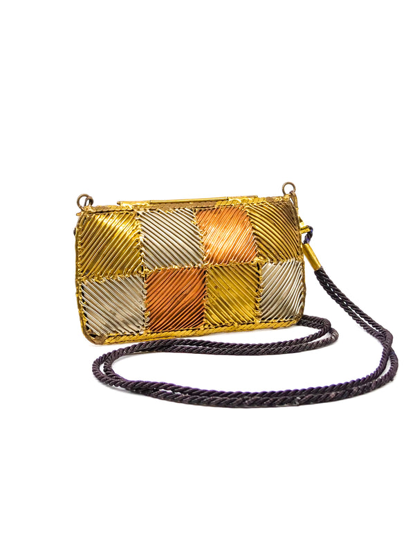 Brutalist Mixed Metal Crossbody Bag Accessory arcadeshops.com