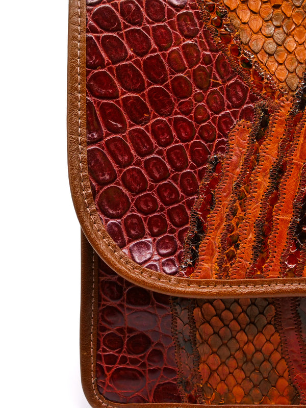 Carlos Falchi Mixed Skins Convertible Clutch Accessory arcadeshops.com