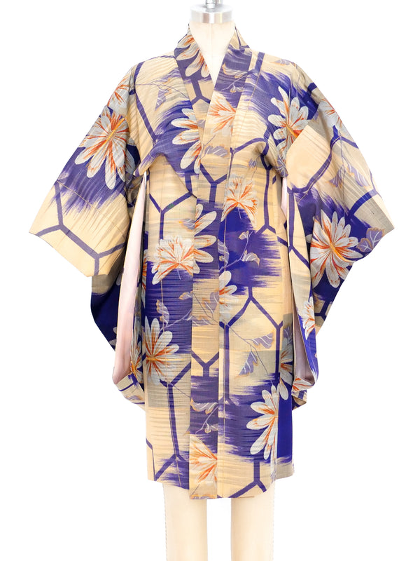 Ikat Floral Printed Haori Kimono Jacket arcadeshops.com
