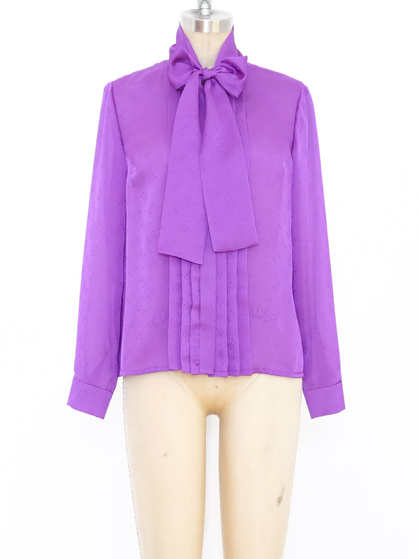 Hanae Mori Butterfly Jacquard Silk Blouse Top arcadeshops.com