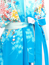 Aqua Floral Printed Kimono Jacket arcadeshops.com