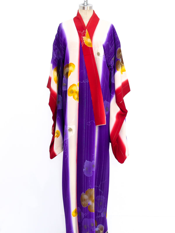 Striped Floral Printed Kimono Jacket arcadeshops.com