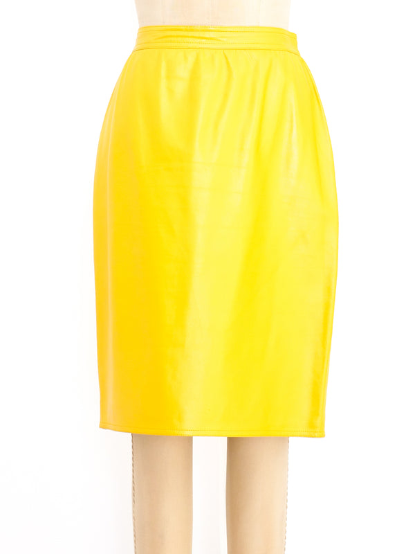 Ungaro Sunflower Leather Skirt Bottom arcadeshops.com