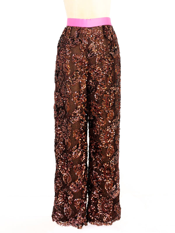 Bill Blass Sequined Lace Pants Bottom arcadeshops.com