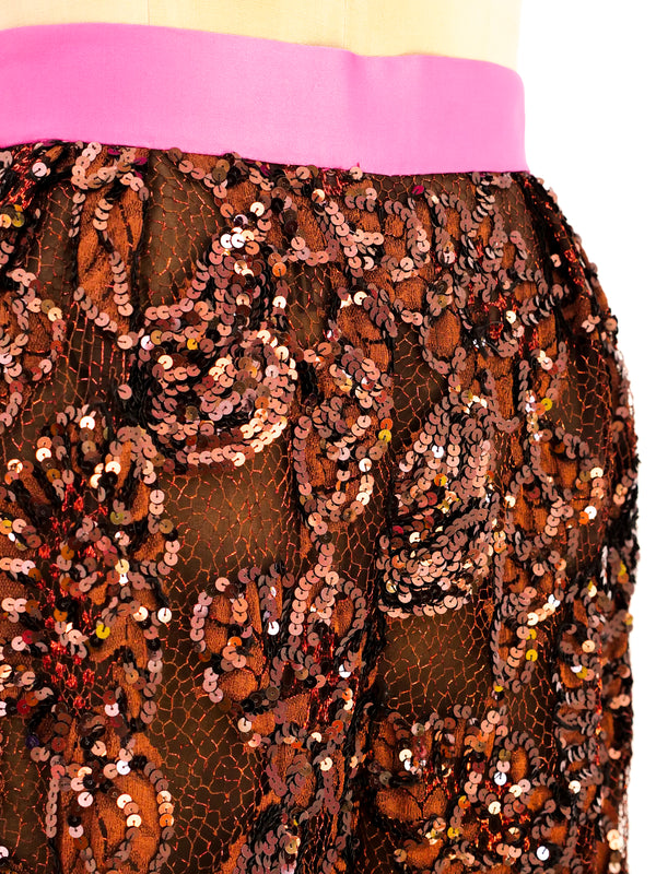 Bill Blass Sequined Lace Pants Bottom arcadeshops.com