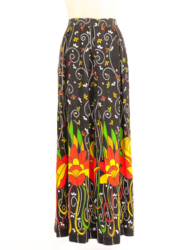 Floral Printed Maxi Skirt Bottom arcadeshops.com